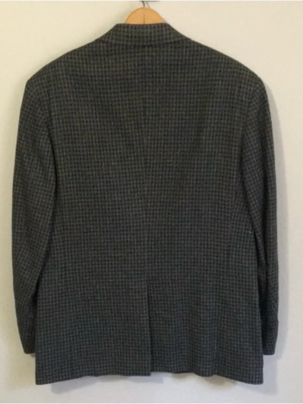 Men’s Vintage Wool Sports Coat Blazer, Pegues Place, Teel Black, 40R